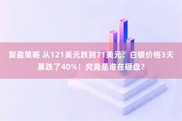 聚盈策略 从121美元跌到71美元：白银价格3天暴跌了40%！究竟是谁在砸盘？